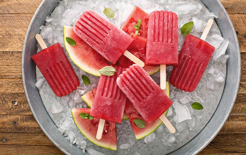 Red watermelon popsicles for dogs